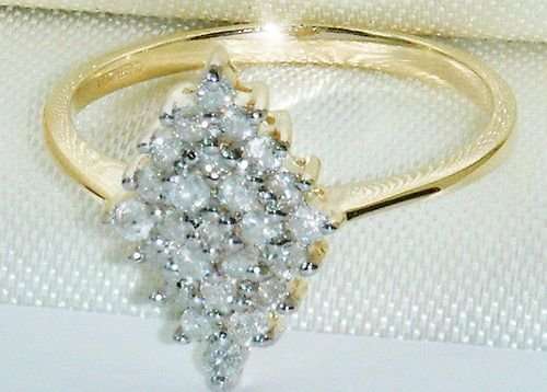 UK HALLMARKED 9CT GOLD .50CT DIAMOND ENGAGEMENT RING SIZE Q