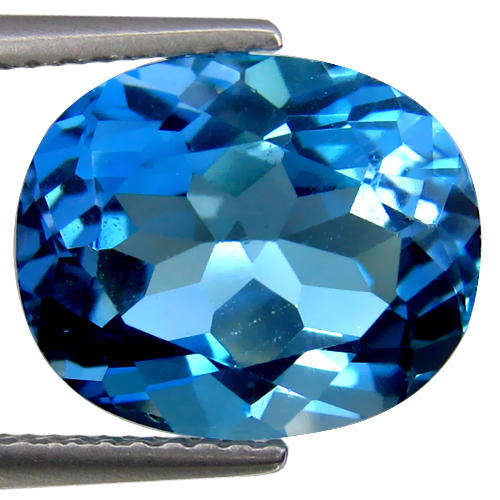 6.12 ct Sparkling Oval Cut (11.87 x 9.80 mm) London Blue Topaz Natural Gemstone