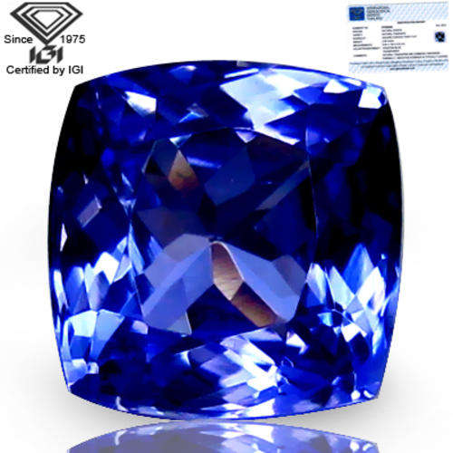 2.92 ct IGI Certified! AAA Excellent Cushion (8.04 x 7.90 mm) Tanzanite