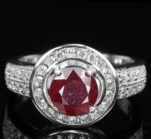***REAL STONES!!!*** NATURAL AAA BLOOD RED RUBY STERLING 925 SILVER RING 7.25