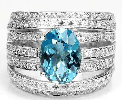 ***REAL STONES!!!*** NATURAL LONDON BLUE TOPAZ STERLING 925 SILVER RING 6.25