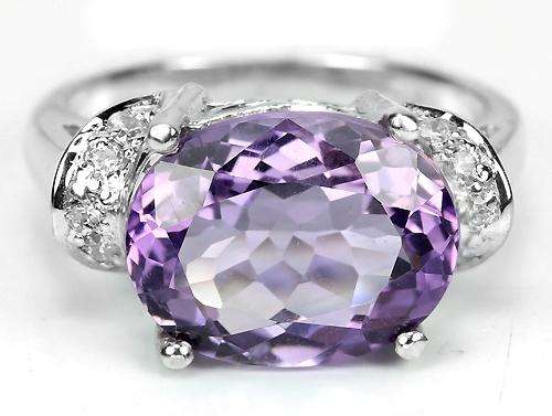***REAL STONES!!!*** GENUINE AAA PURPLE AMETHYST STERLING 925 SILVER RING 6