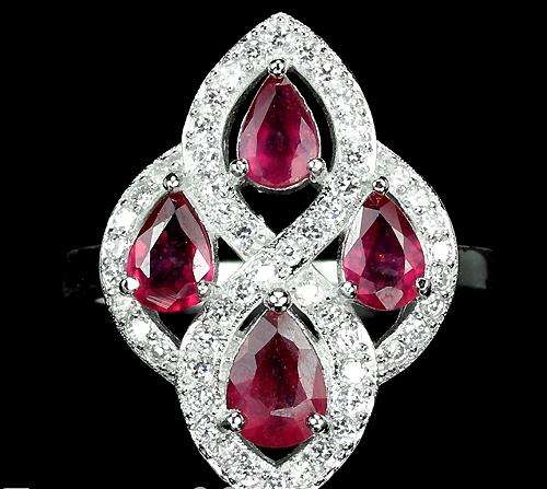 ***IN STOCK!!!***REAL STONES!!!*** AAA BLOOD RED RUBY STERLING 925 SILVER RING 9.25