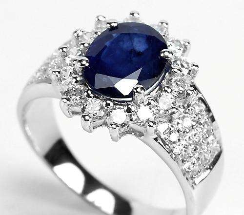 ***REAL STONES!!!*** NATURAL AAA BLUE SAPPHIRE STERLING 925 SILVER RING 6.25