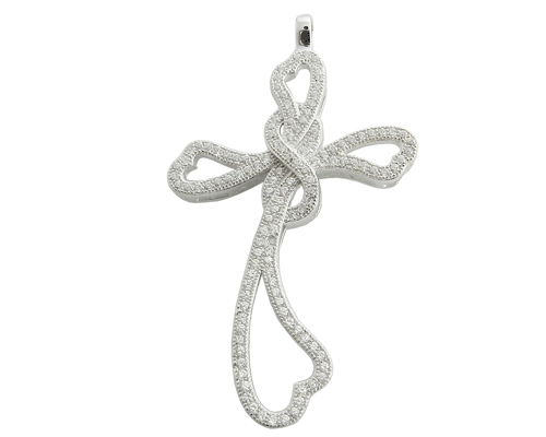 925 Sterling Silver Micro Setting White CZ Pendant