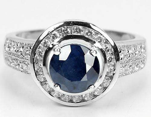 ***IN STOCK!!!***REAL STONES!!!*** NATURAL AAA BLUE SAPPHIRE STERLING 925 SILVER RING 7