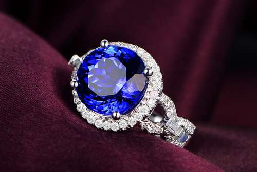 "CERTIFICATE INCLUDED!" SOLID 18K WHITE GOLD NATURAL STUNNING BLUE TANZANITE VVS DIAMOND ENGAGEMENT