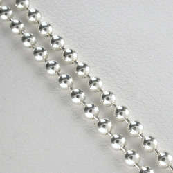 Solid 925 silver Venetian Link bead necklace 1.7mm X 50cm