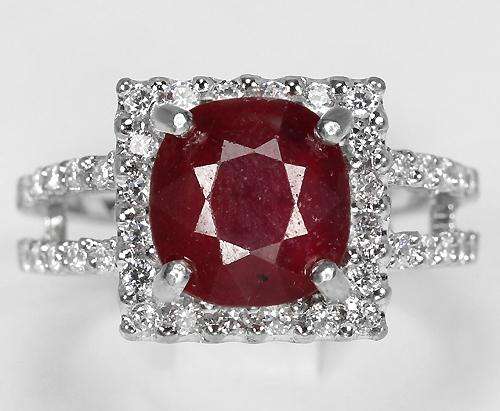 ***IN STOCK!!!***REAL STONES!!!*** NATURAL AAA BLOOD RED RUBY STERLING 925 SILVER RING 5.5