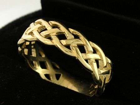 9ct SOLID Yellow Gold KELTIC Celtic Wedding Band Ring