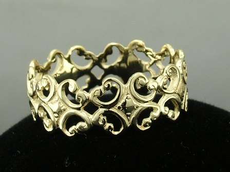 ***IN STOCK!!!***  LOVELY 9ct Solid Yellow Gold Filigree FULL Eternity Ring Wedding Band