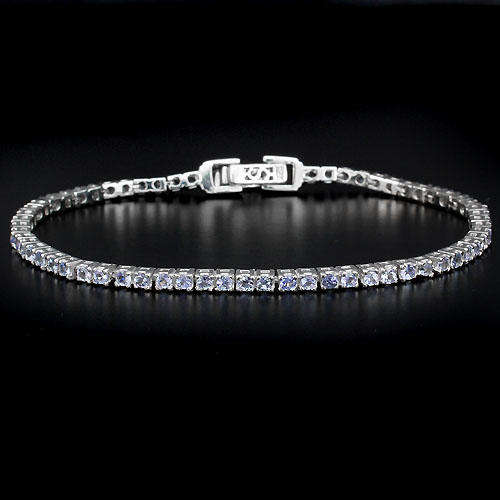 ***IN STOCK!!!*** ELEGANT NATURAL TOP NICE BLUE VIOLET TANZANITE STERLING 925 SILVER BRACELET 7in