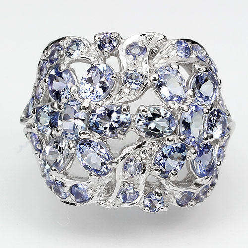 ***REAL STONES!!!*** NATURAL TOP NICE BLUE VIOLET TANZANITE STERLING 925 SILVER RING SIZE 8