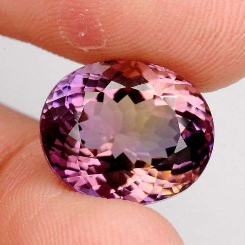 ***IN STOCK!**CERTIFIED!!!*** VVS CLEAN! 13.25ct 16x13mm Natural UNTREATED Yellow & Purple AMETRINE