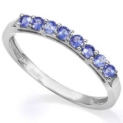 **IN STOCK!!***0.32 CT GENUINE TANZANITE PLATINUM OVER 0.925 STERLING SILVER RING SIZE 7