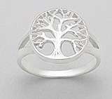 ***IN STOCK***GORGEOUS REAL 925 SOLID SILVER TREE OF LIFE RING SIZE 4