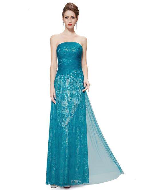 Elegant Long Evening Blue Party Wedding Gowns Dress SZ 10