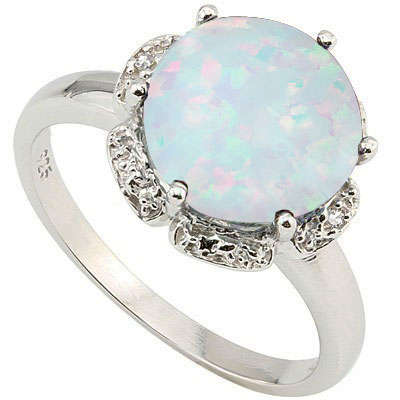 ***IN STOCK***REAL STONES!!!*** 2.908 CARAT TW CREATED FIRE OPAL & GENUINE DIAMOND PLATINUM OVER 0.9