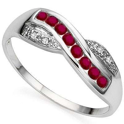 ***IN STOCK***REAL STONES!!!*** 0.40 CT GENUINE RUBY & 2 PCS WHITE DIAMOND PLATINUM OVER 0.925 STERL
