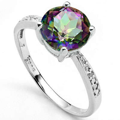 ***IN STOCK***REAL STONES!!!*** 1.836 CARAT TW (3 PCS) MYSTIC GEMSTONE & GENUINE DIAMOND PLATINUM OV