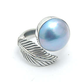 ***IN STOCK*** SOLID STERLING SILVER BALI PEARL RING SIZE OPEN