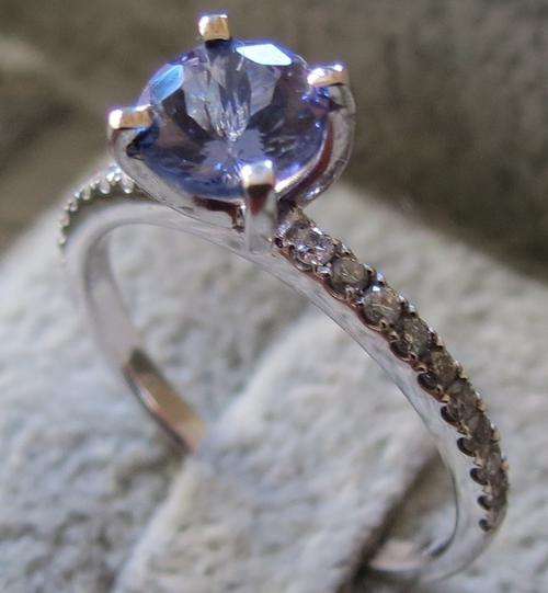***IN STOCK!!!***"CERTIFICATE INCLUDED!!" SOLID 14K WHITE GOLD NATURAL TANZANITE DIAMOND RING