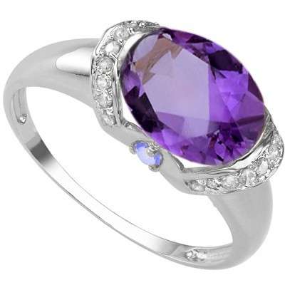 ***IN STOCK***REAL STONES!!!*** 2.49 CARAT TW AMETHYST & GENUINE TANZANITE PLATINUM OVER 0.925 STERL