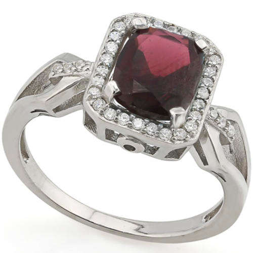 ***IN STOCK***REAL STONES!!!*** 1.95 CT GARNET & 1PCS GENUINE DIAMOND PLATINUM OVER 0.925 STERLING S
