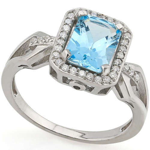 ***IN STOCK***REAL STONES!!!*** 2.40 CT BLUE TOPAZ & 1PCS GENUINE DIAMOND PLATINUM OVER 0.925 STERLI