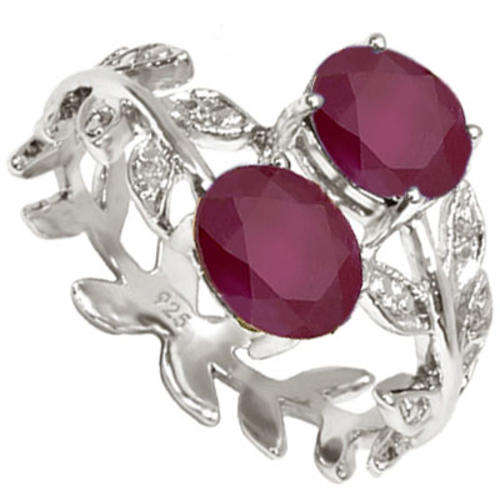 ***IN STOCK***REAL STONES!!!*** 2.133 CARAT TW (4 PCS) GENUINE RUBY & GENUINE DIAMOND PLATINUM OVER