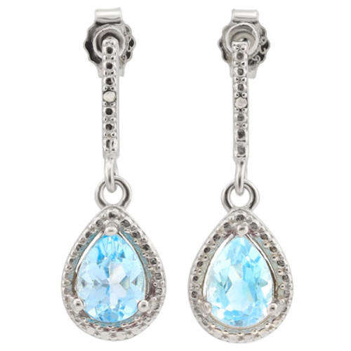 ***IN STOCK***REAL STONES!!!*** 1.577 CARAT TW (4 PCS) BLUE TOPAZ & GENUINE DIAMOND PLATINUM OVER 0.