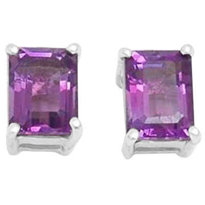 ***IN STOCK***REAL STONES!!!*** 1.95 CARAT TW AMETHYST PLATINUM OVER 0.925 STERLING SILVER EARRINGS