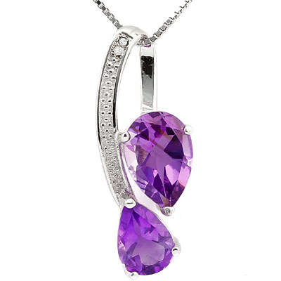 ***IN STOCK***REAL STONES!!!*** 2.76 CARAT AMETHYST & AMETHYST PLATINUM OVER 0.925 STERLING SILVER P