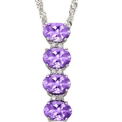 ***IN STOCK***REAL STONES!!!*** 1.66 CARAT AMETHYST & GENUINE DIAMOND PLATINUM OVER 0.925 STERLING S