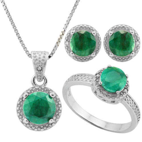 ***IN STOCK***REAL STONES!!!***4.738 CARAT EMERALD & GENUINE DIAMOND PLATINUM OV