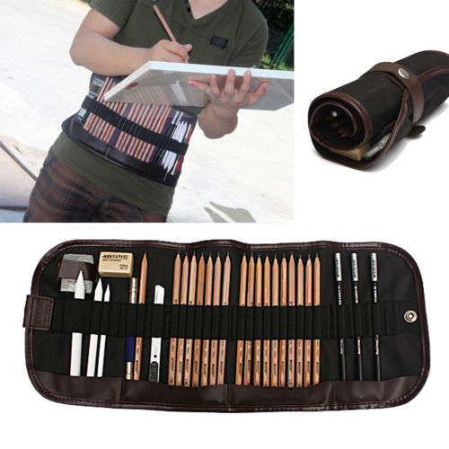 **IN STOCK!!**29PCS Set Sketch Pencils Charcoal Extender Eraser Paper Pen Cutter Drawing Tool