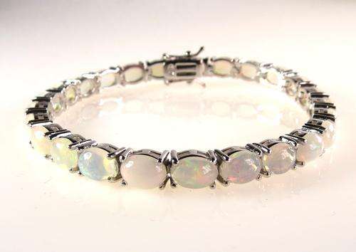 ***IN STOCK***REAL STONES!!!*** GENUINE OPAL STERLING 925 SILVER BRACELET