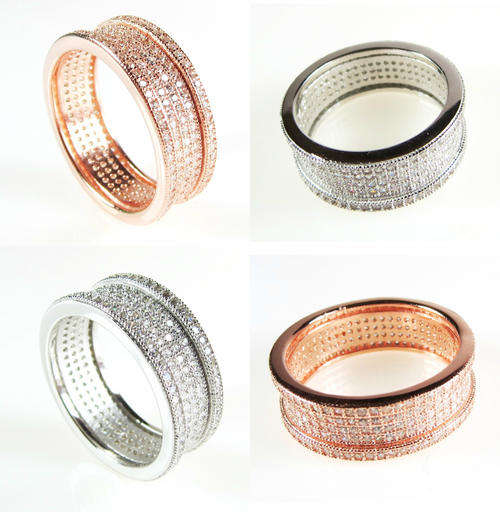 ***IN STOCK!!*** SOLID 925 STERLING SILVER IN ROSE/WHITE GOLD RING SIZE 6 - 9