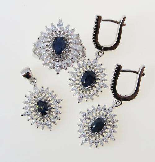 **IN STOCK!!**REAL GEMSTONES!!** MAKE A CHOICE OF SAPPHIRE, RUBY OR EMERALD SET