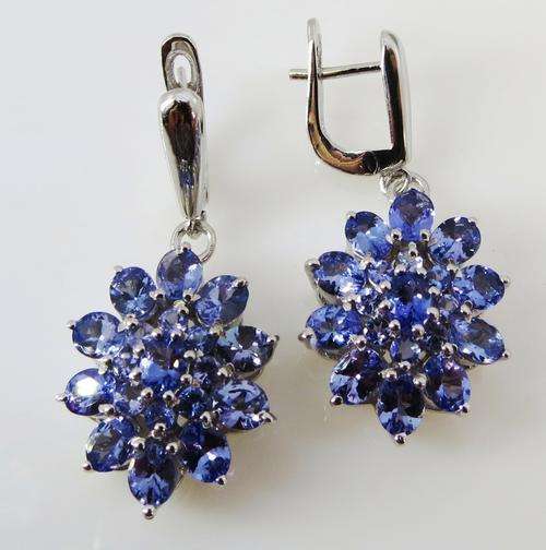 ***IN STOCK!!*** LOVELY REAL TANZANITE GEMSTONES SOLID STERLING SILVER STAMPED 925 EARRING