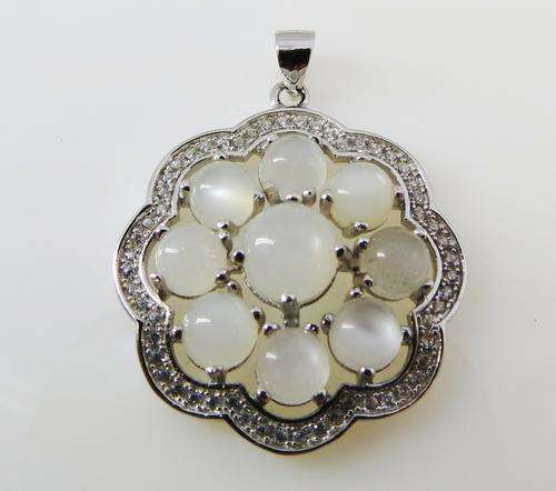 ***IN STOCK!!*** LOVELY REAL MOONSTONE GEMSTONES SOLID STERLING SILVER STAMPED 925 PENDANT