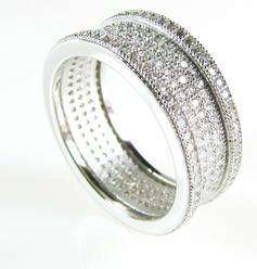 ***IN STOCK!!*** SOLID 925 STERLING SILVER IN WHITE GOLD RING SIZE 9