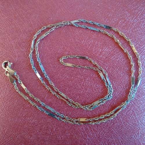 ***IN STOCK!!*** REAL SOLID WHITE GOLD AND YELLOW GOLD TWO COLOURS CHAIN