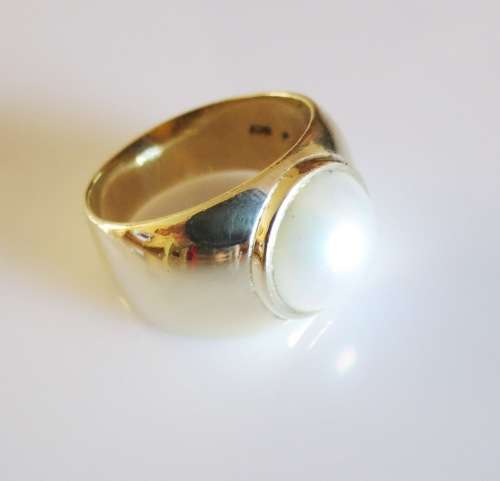 ***IN STOCK***VERY HEAVY 7.1 GRAM SOLID 9CT GOLD MABE RING SIZE 7