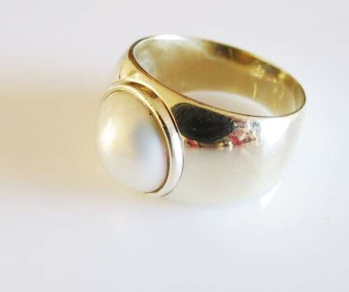 ***IN STOCK***VERY HEAVY 7.1 GRAM SOLID 9CT GOLD MABE RING SIZE 7