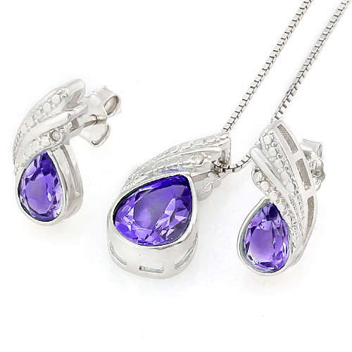 ***IN STOCK***REAL STONES!!!*** 1 2/3 CARAT AMETHYST 925 STERLING SILVER