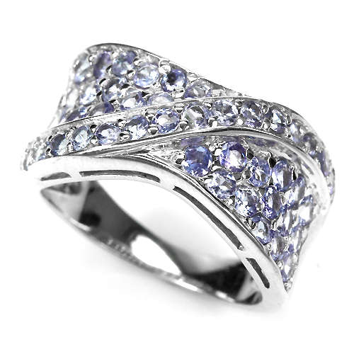 **IN STOCK!!**REAL GEMSTONES!!**  NATURAL ROUND TOP BLUE VIOLET TANZANITE STERLING 925 SILVER RING S