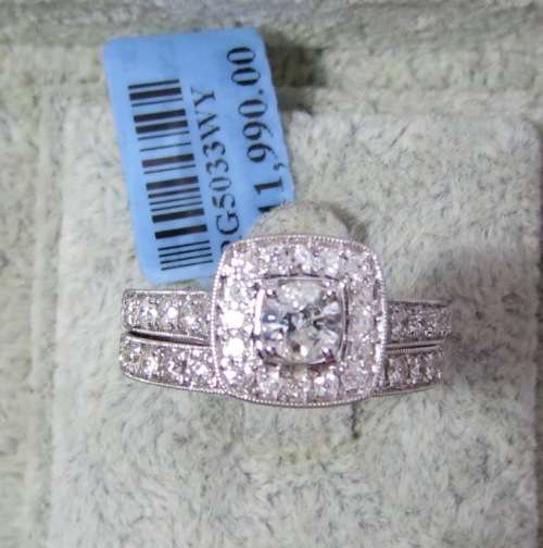 ***IN STOCK***1.25CT DIAMOND TWO TONE BRIDAL SET ENGAGEMENT WEDDING RING