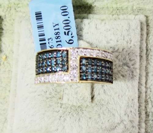 ***IN STOCK***1.00CT DIAMOND BRIDAL ENGAGEMENT BLUE AND WHITE DIAMOND DRESS RING
