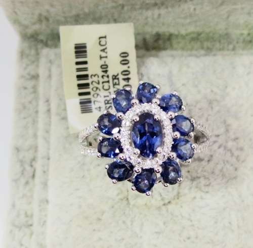 ***IN STOCK***REAL STONES!!! DARK TANZANITE AND SOLID STERLING SILVER RING